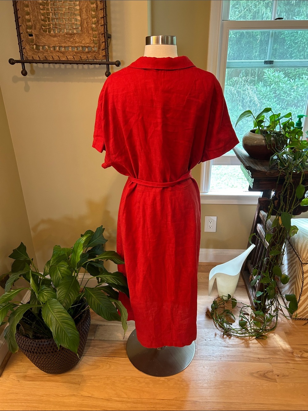 Quince 100% European Linen Button Front Dress Chile XL - Picture 8 of 14